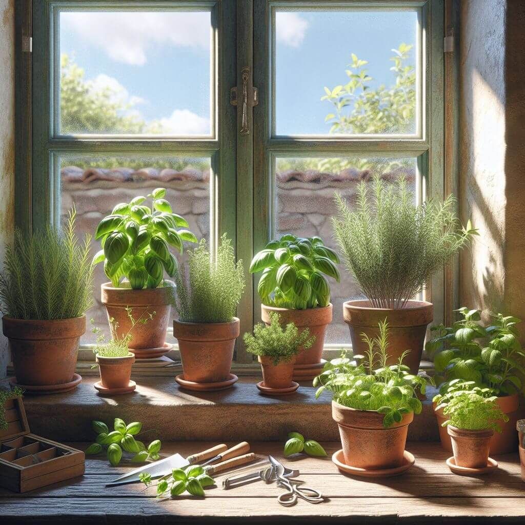 Window Sill herb garden